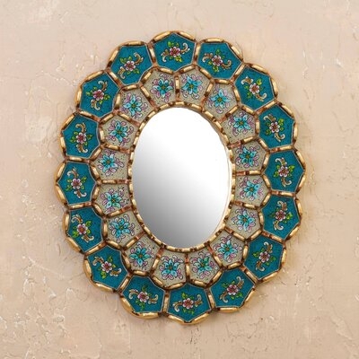 Zumalai Colonial Arrangements and Bronze Gilded Reverse-Painted Glass Accent Mirror - Image 0