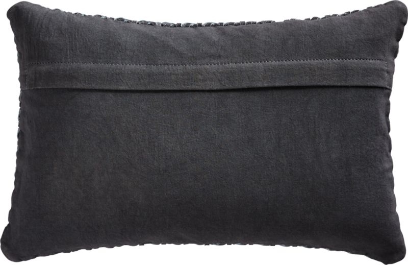 18"x12" Grey Woven Leather Pillow with Down-Alternative Insert - Image 5