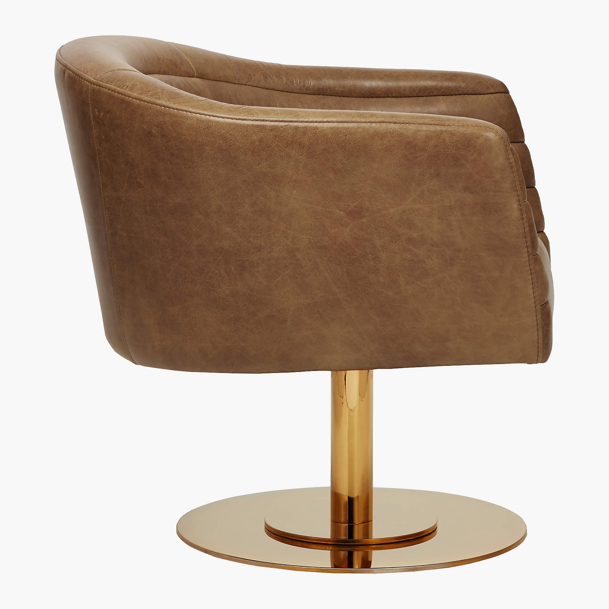 Cupa Saddle Leather Swivel Base Chair - Image 3