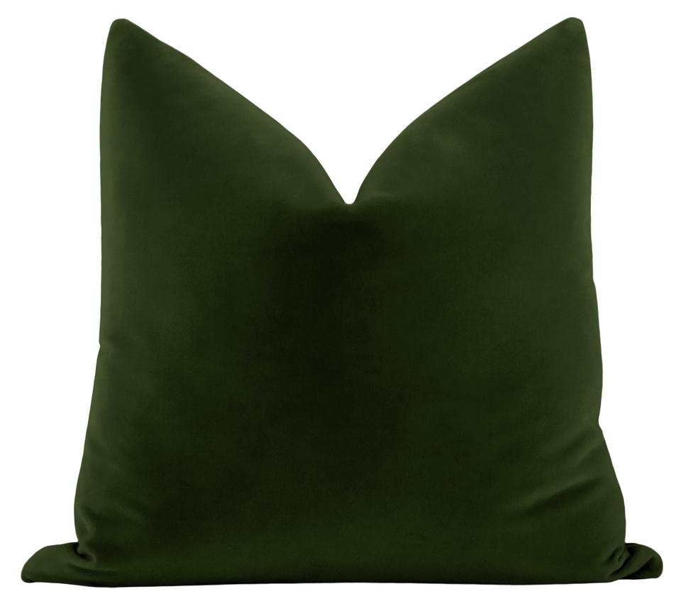 Signature Velvet Throw Pillow Cover, Fern, 22" x 22" - Image 0