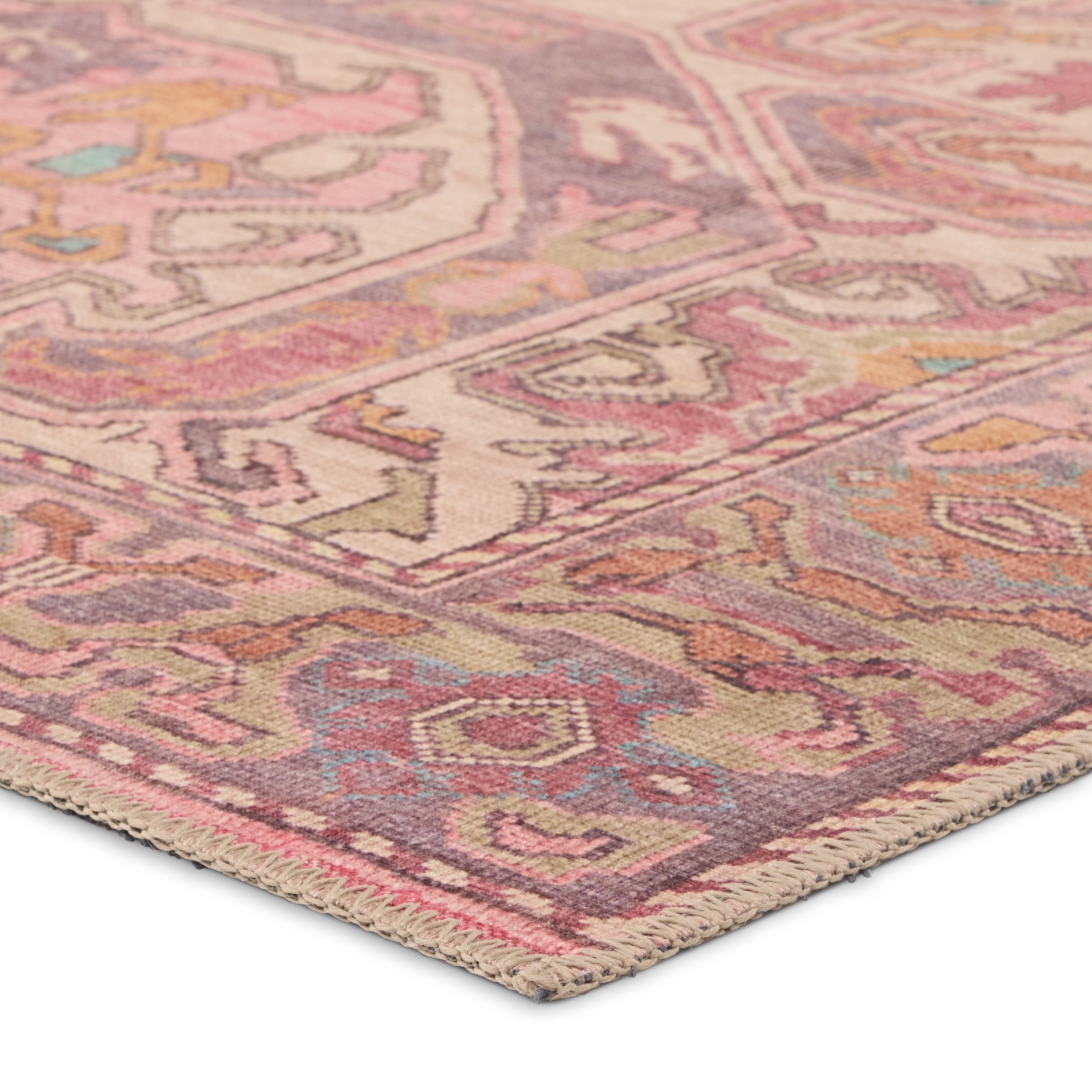 Vibe by Elanor Medallion Pink/Purple Area Rug (4'X6') - Image 1