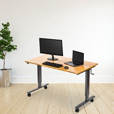 Crank Adjustable Height Rolling Standing Desk - Image 0