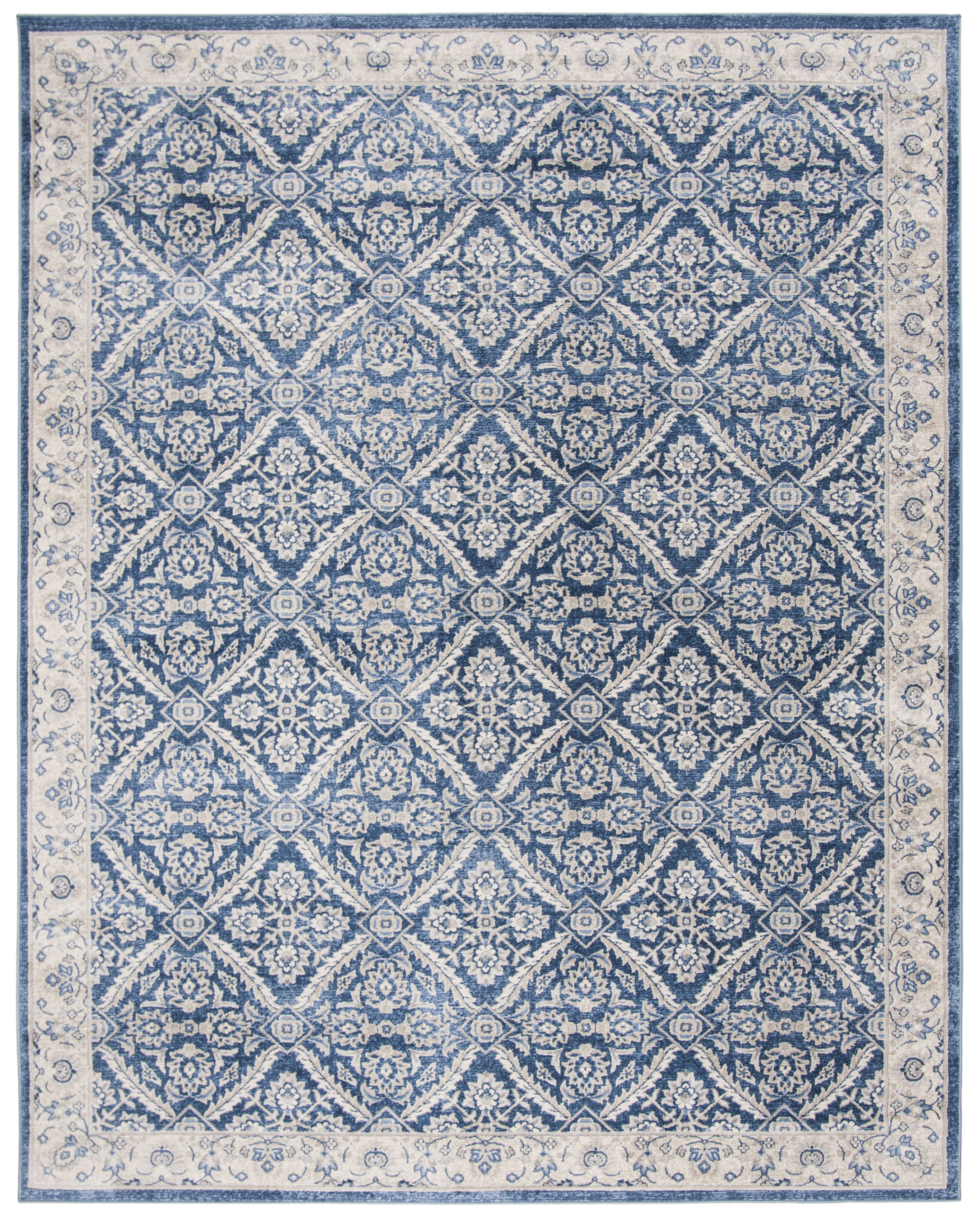 Arlo Home Woven Area Rug, BNT863N, Navy/Cream,  6' 7" X 6' 7" Round - Image 0