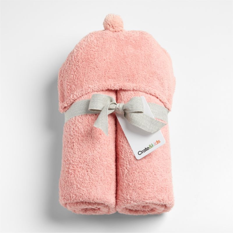 Nachi 100% Organic Cotton Pink Hooded Kids Towel - Image 1