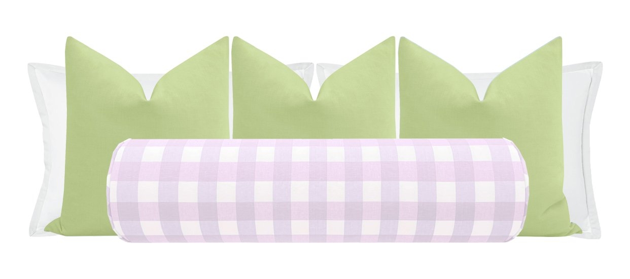 THE BOLSTER :: CHARLESTON CHECK // LAVENDER - TWIN // 9" X 24" - Image 5