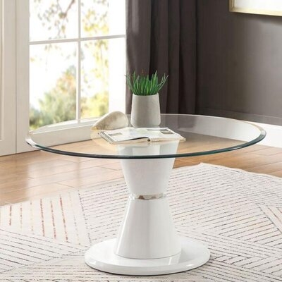 Berus Coffee Table, Clear Glass & White High Gloss - Image 0