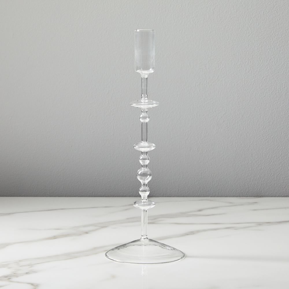 Paradiso Glass Taper Holder, Clear, Large, Individual - Image 0