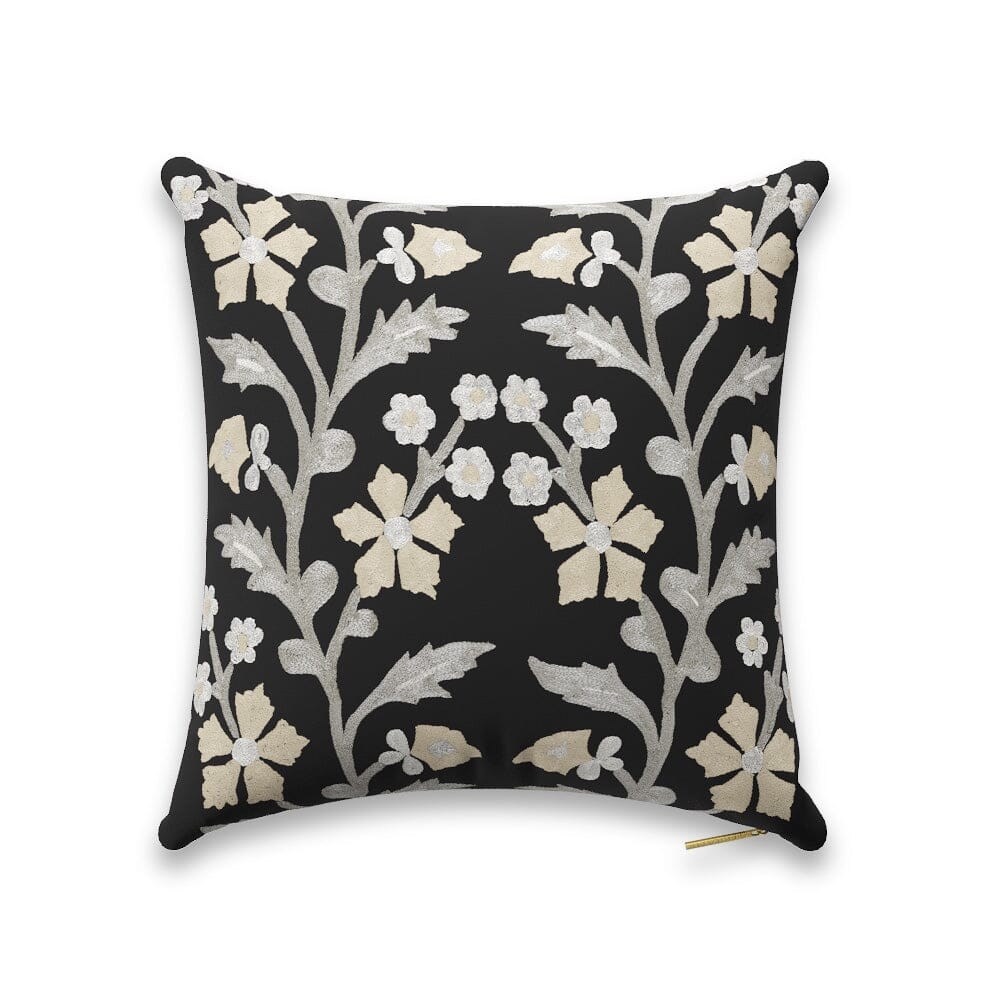 Black Tree of Life Suzani Pillow by St. Frank | 18" W x 18" H | Linen - Image 0