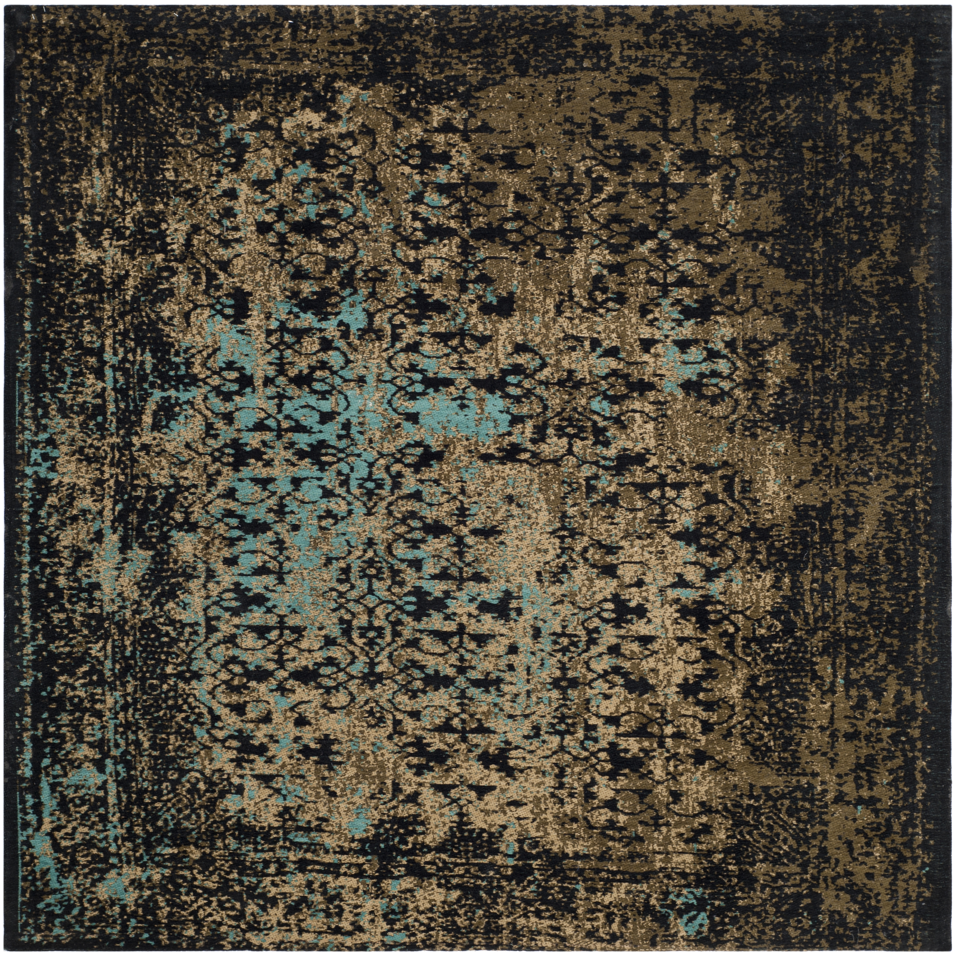 Arlo Home Woven Area Rug, CLV223B, Black/Olive,  6' X 6' Square - Image 0