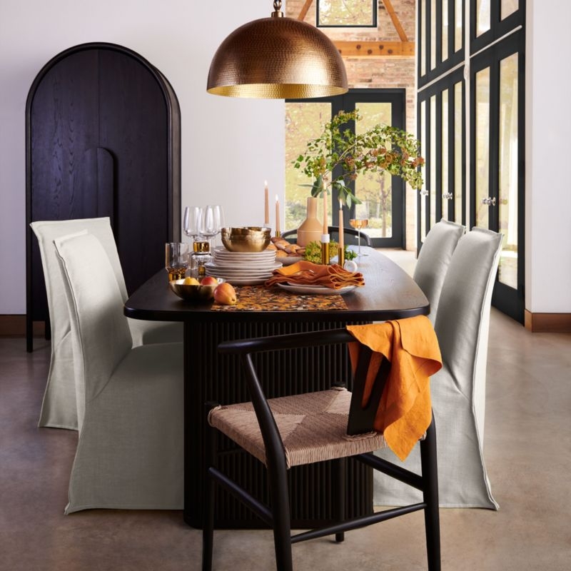 Crescent Black Wood Wishbone Dining Chair - Image 5