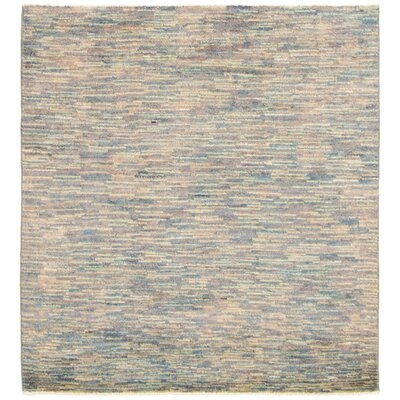 One-of-a-Kind Audre Hand-Knotted New Age Gabbeh Gray 3'11" x 4' Wool Area Rug - Image 0