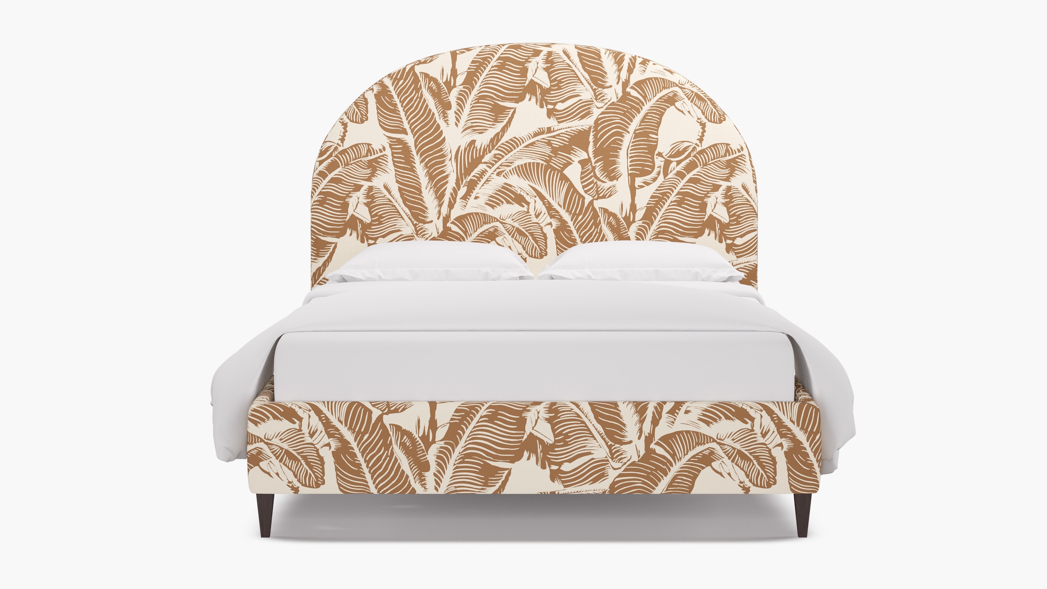 Demilune Bed, Caramel Martinique® Encore, Espresso Square Tapered Leg, Queen - Image 0