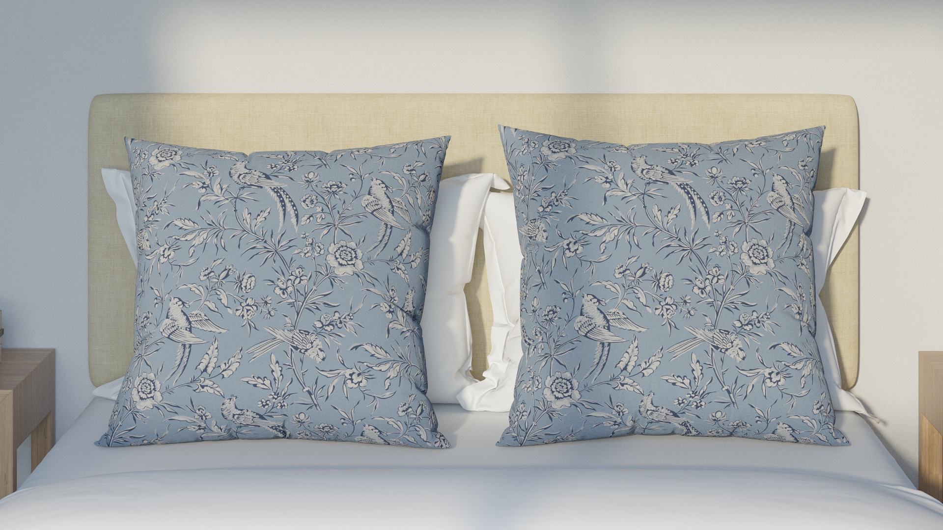 Throw Pillow 26", Blue Aviary, 26" x 26" - Image 2