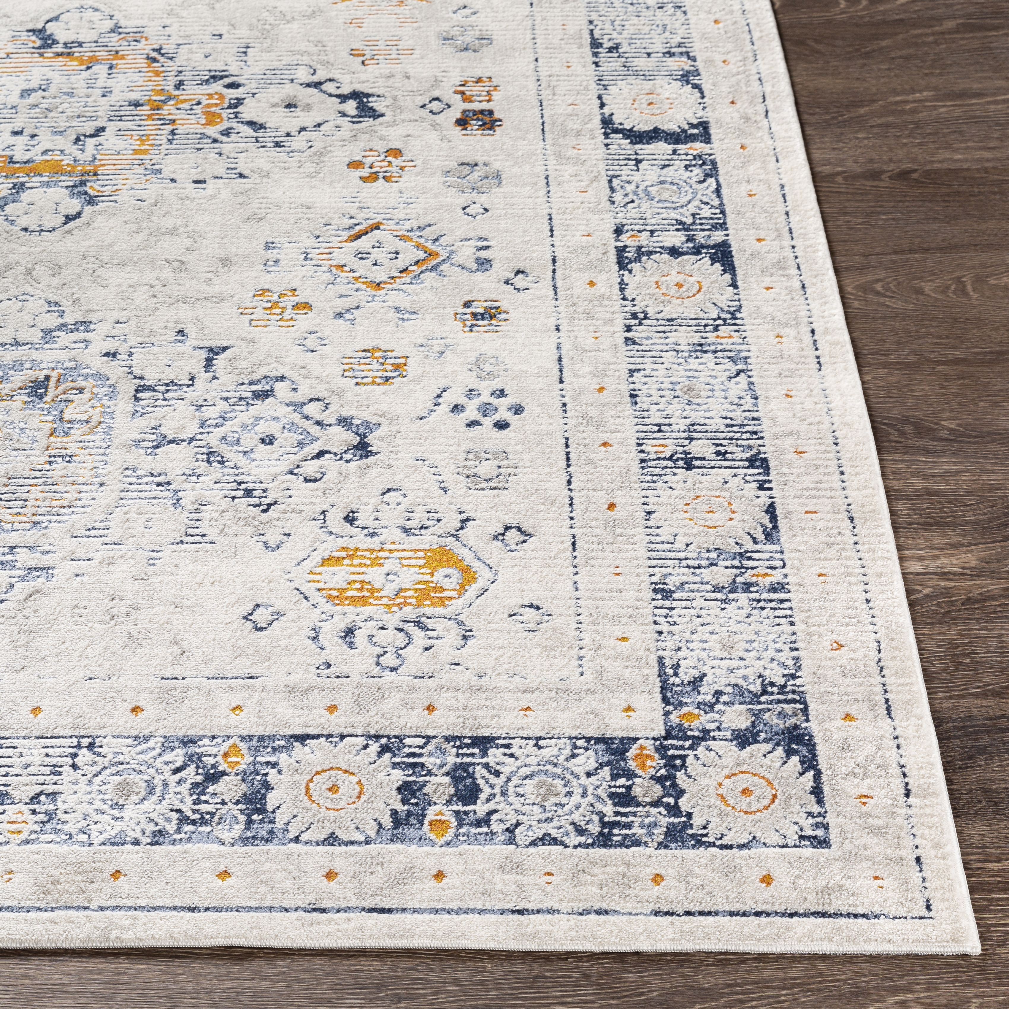 Porto White Indoor 2' x 2'11" Machine Woven Rug - Image 2