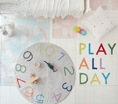 Play All Day Washable Rug, 4X6', White Multi - Image 2