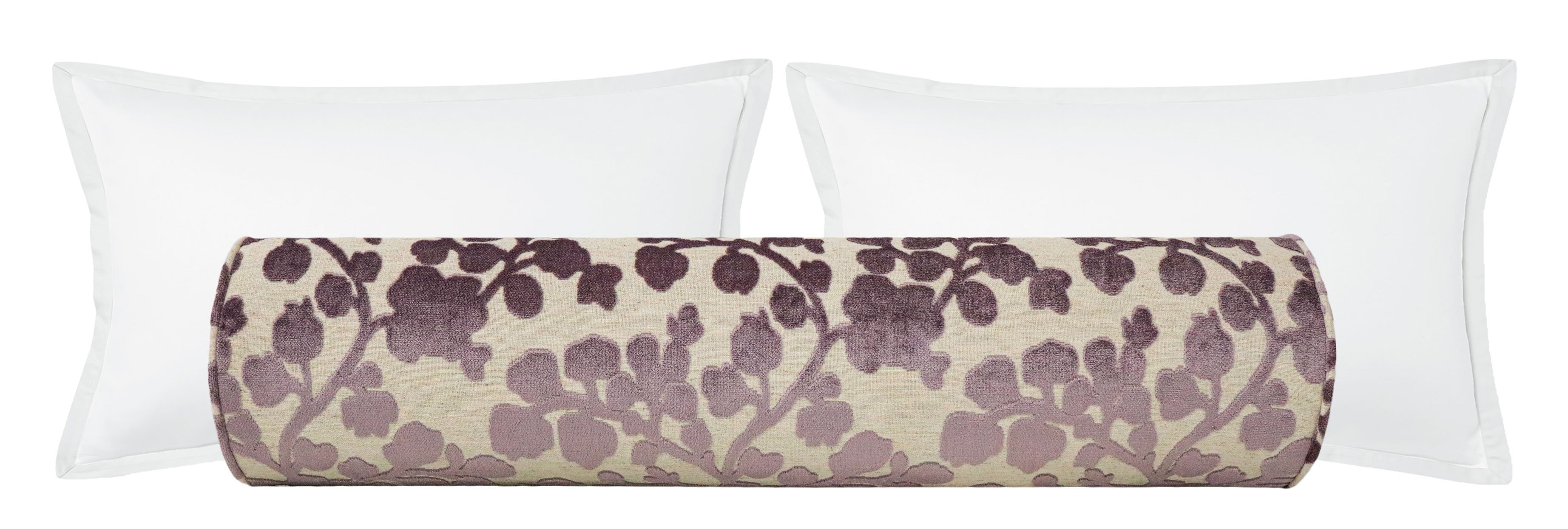 THE BOLSTER :: BLOSSOM CUT VELVET // SMOKEY AMETHYST - TWIN XL // 9" X 30" - Image 0