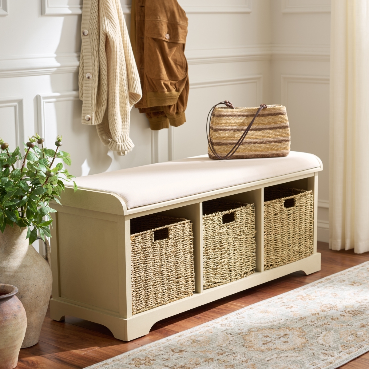 Lonan Storage Bench - Sand - Image 1