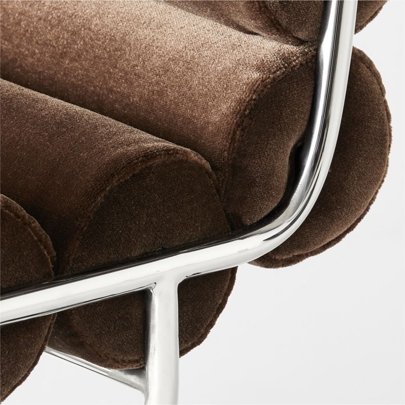 Martos Chocolate Faux Mohair Office Chair - Image 5