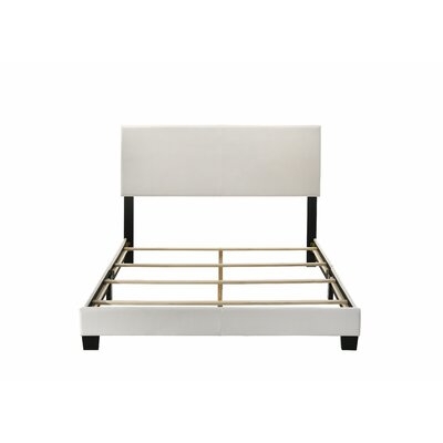Pu Queen Bed, Platform Bed, Double Bed, Modern White Double Bed (Bed Frame With Cushion) - Image 0