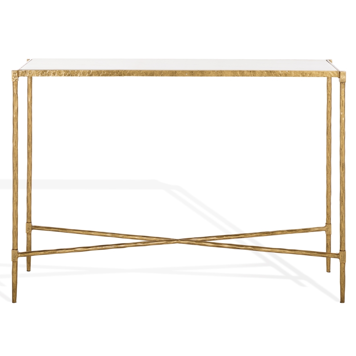 Isabellina Marble Console Table - Brass/White - Image 0