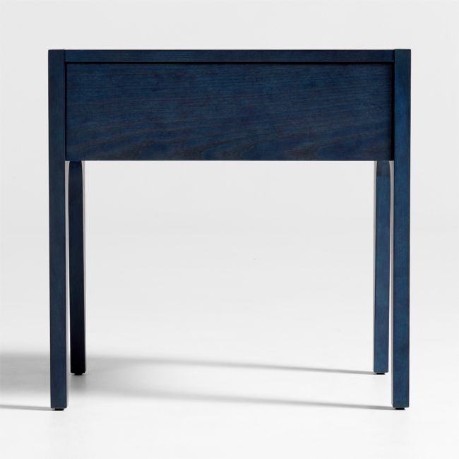 Nova Indigo Dyed Ash Wood Kids Nightstand with Drawer - Image 0