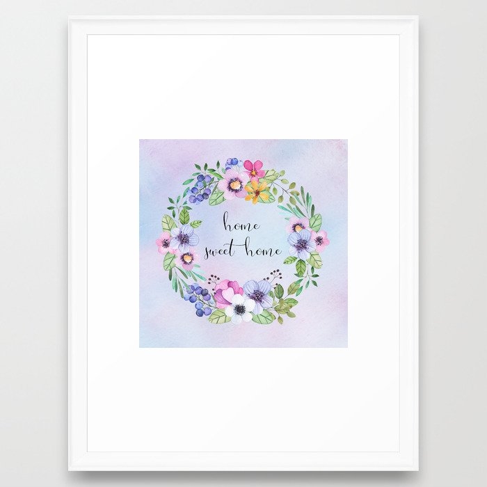 Home Sweet Home -blue Framed Art Print by Sylvia Cook Photography - Scoop White - Medium(Gallery) 18" x 24"-20x26 - Image 0