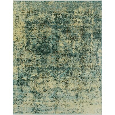 One-of-a-Kind Alvey Hand-Knotted Cream/Blue 7'10" x 10'2" Wool Area Rug - Image 0
