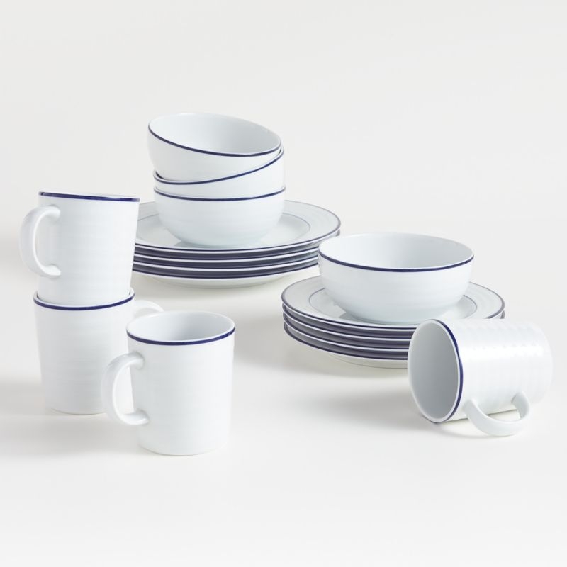 Roulette Blue Band Bowls, Set of 8 - Image 2