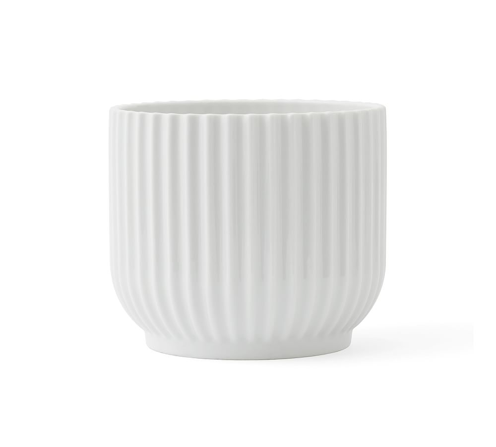 Lyngby White Porcelain Planters, Small - Image 0