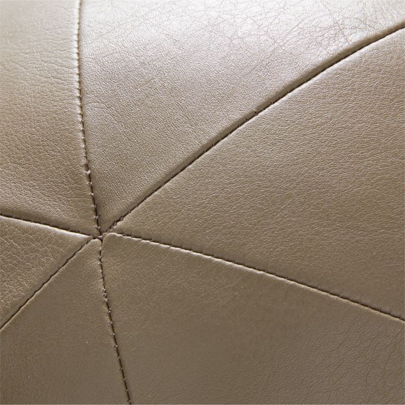 Terre Taupe Leather Sphere Throw Pillow 12" - Image 1