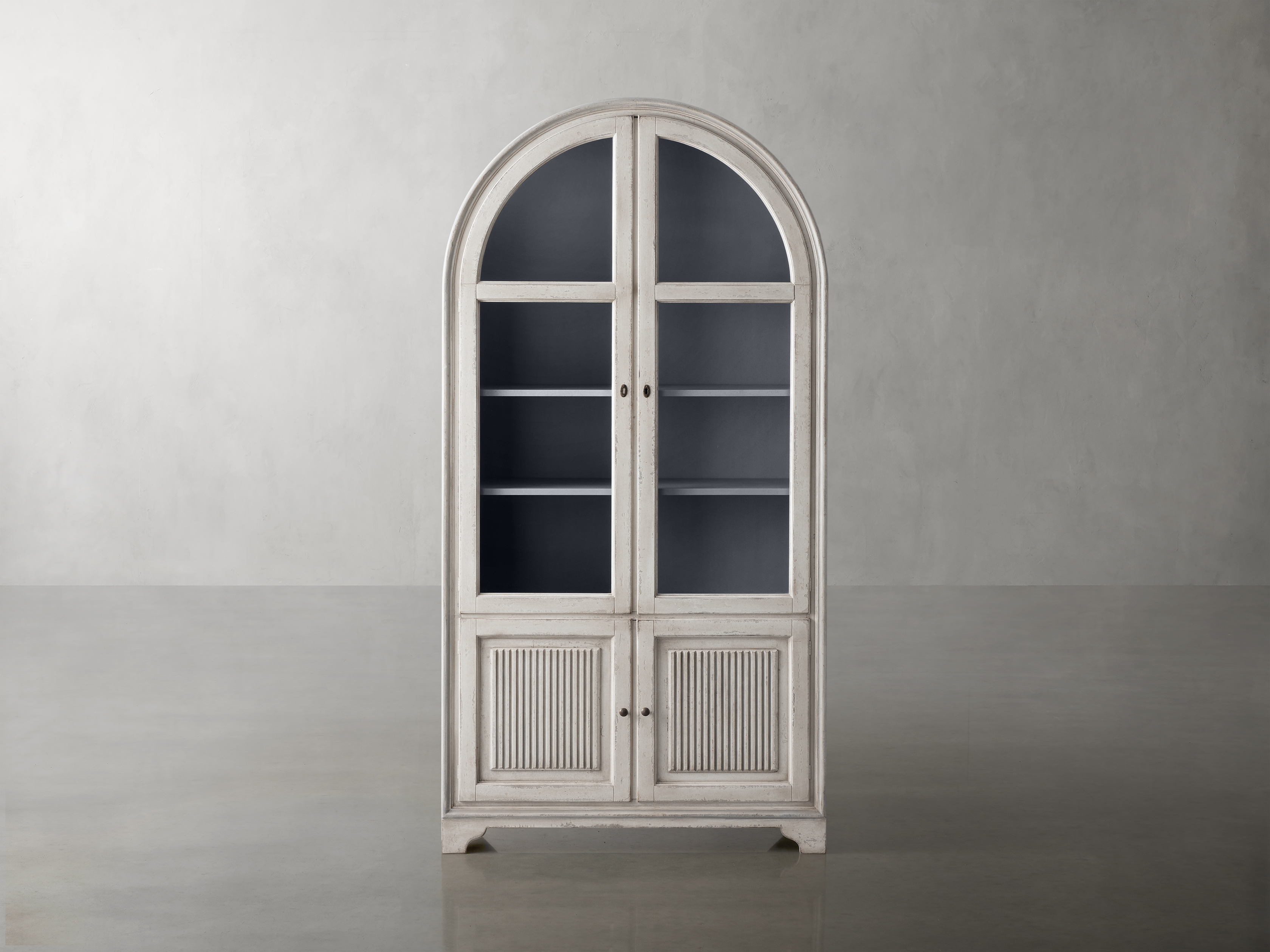 Giotto Cabinet in Antique White Wood  44" - Image 0
