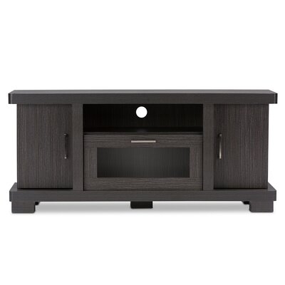 Kashon 47-Inch Dark Brown Wood Tv Cabinet With 2 Doors - Image 0