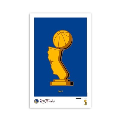 Minimalist 2017 NBA Champion Trophy By S. Preston Golden State Warriors - Image 0