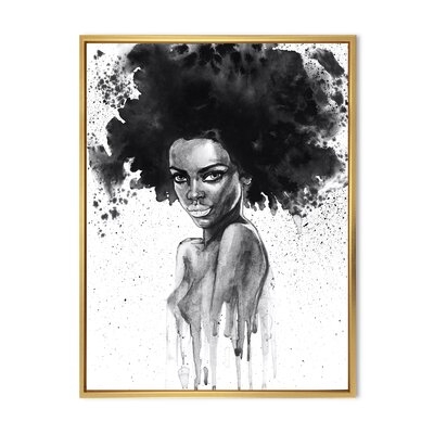 FDP35674_Monochrome Portrait Of African American Woman III - Modern Canvas Wall Art Print - Image 0