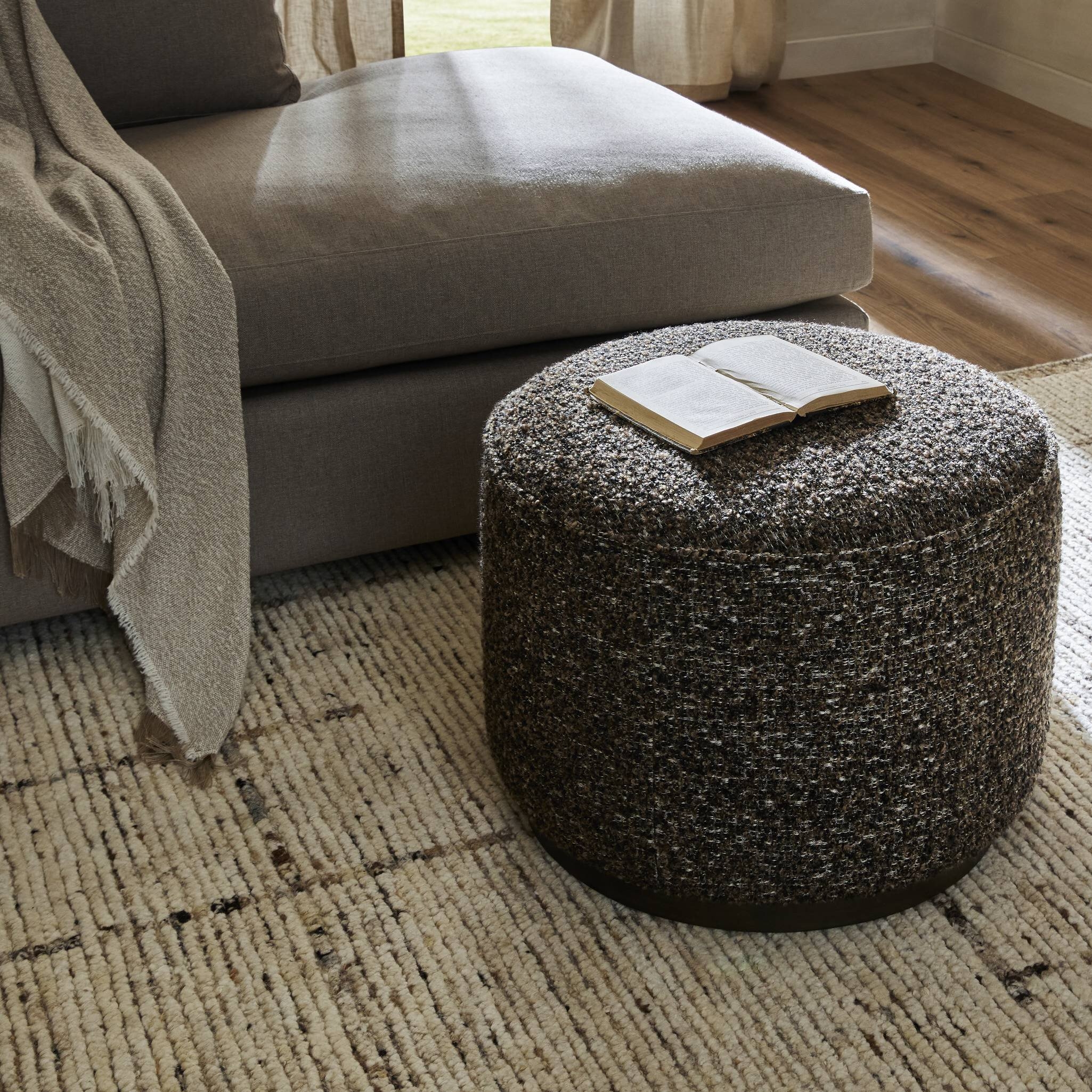 Sinclair Round Ottoman - Ivan Granite - Image 8
