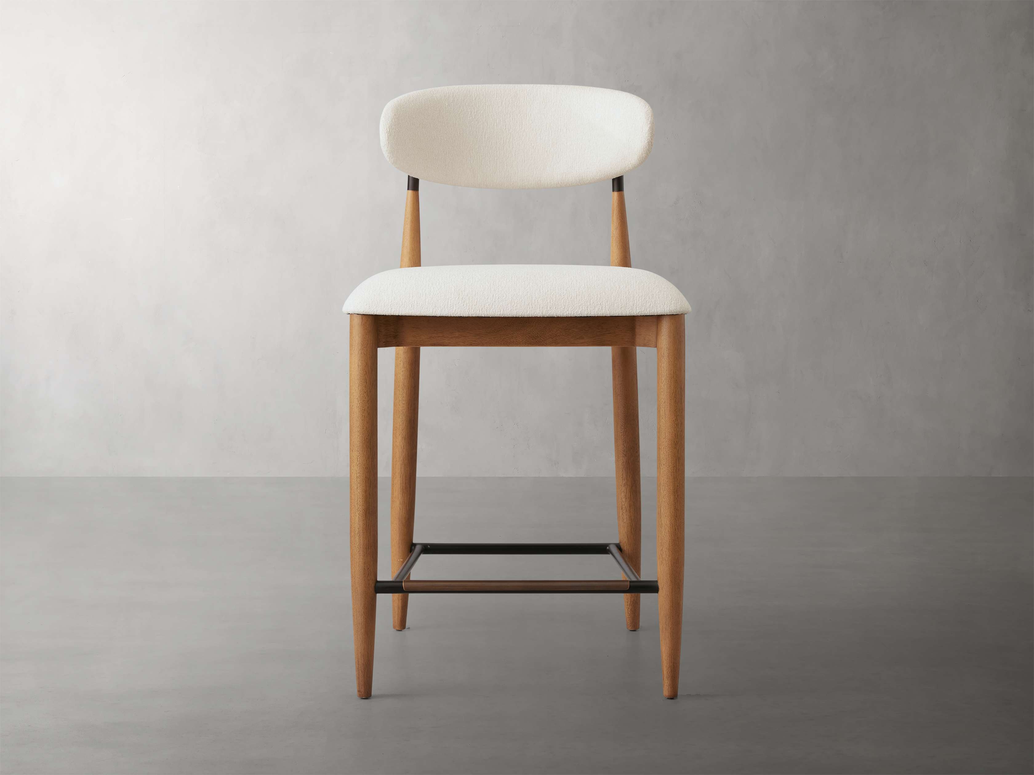 Jagger Armless Stool in Upholstered White - Image 0