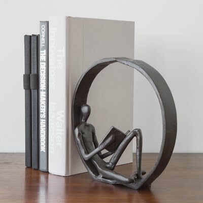 Landy Encircled Reader Iron Figurine - Image 0