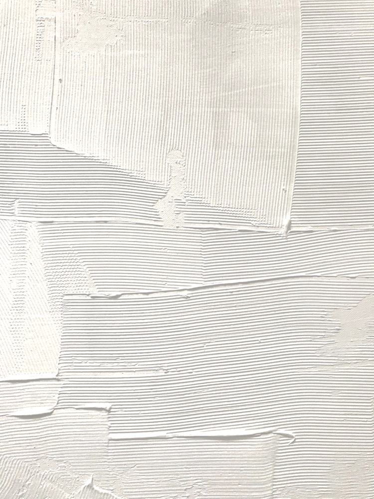 Relief [1]: An Abstract, Textured Piece In White By Alyssa Hamilton Art Framed Art Print by Alyssa Hamilton Art - Conservation Walnut - Medium(Gallery) 18" x 24"-20x26 - Image 1