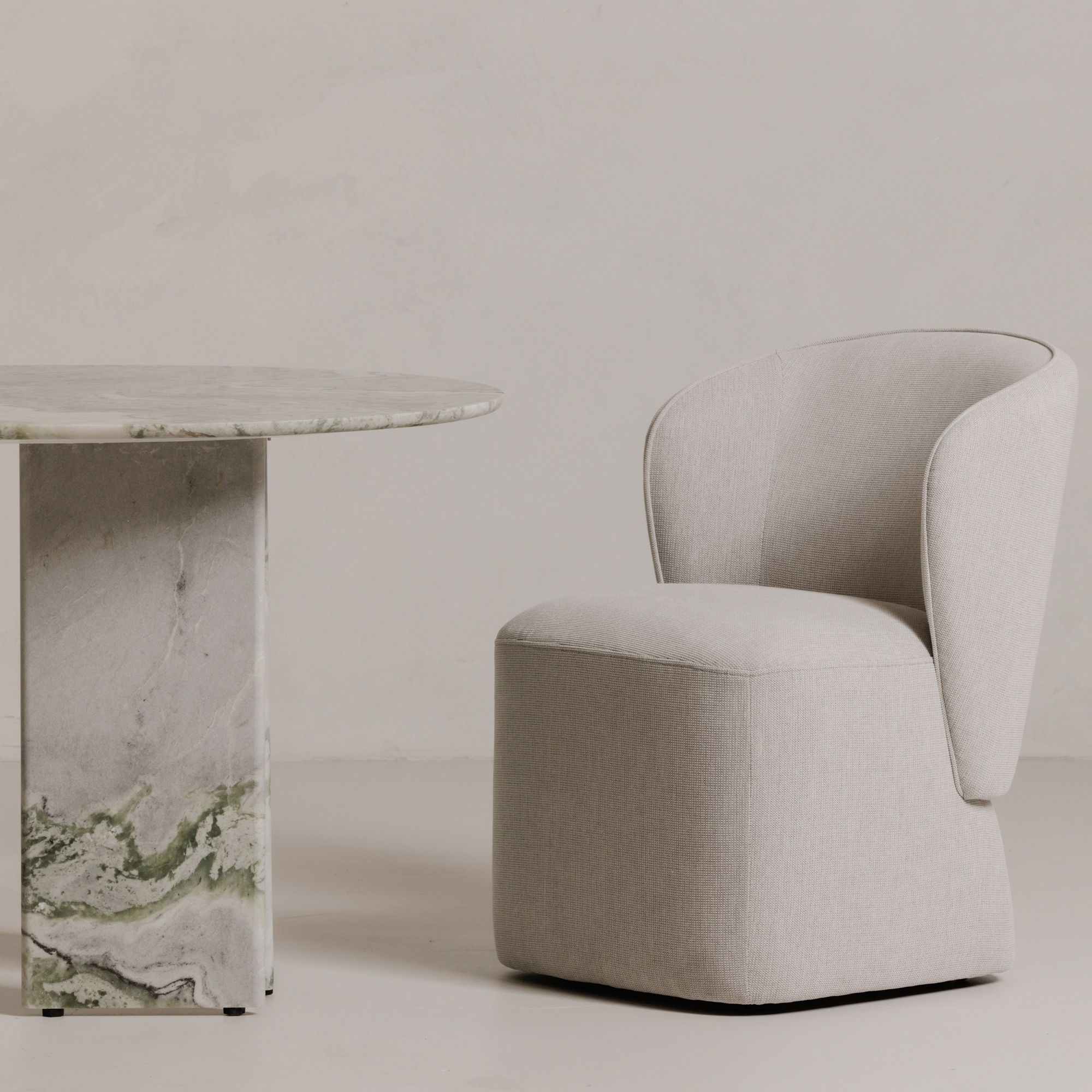 Larson Rolling Dining Chair Heather Grey - Image 4