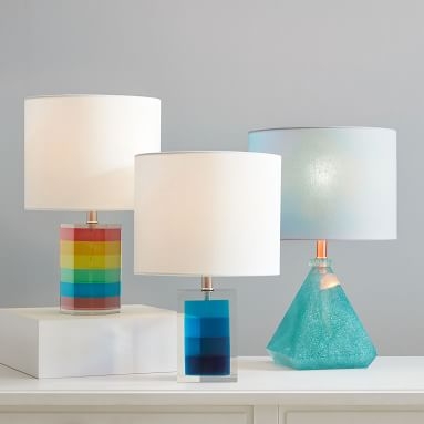 Resin Table Lamp, Blue Layers, Rectangle - Image 4