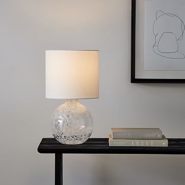 Foundational Table Lamp Clear White Linen (25") - Image 2