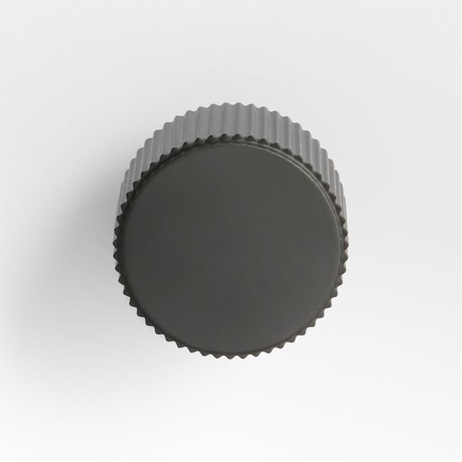 Modern Fluted Matte Black Cabinet Knob - Image 0