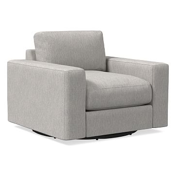Urban Swivel Chair, Performance Coastal Linen, Platinum - Image 0
