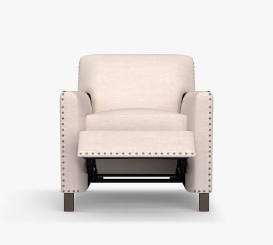 Howard Upholstered Recliner with Bronze Nailheads, Polyester Wrapped Cushions - Image 0