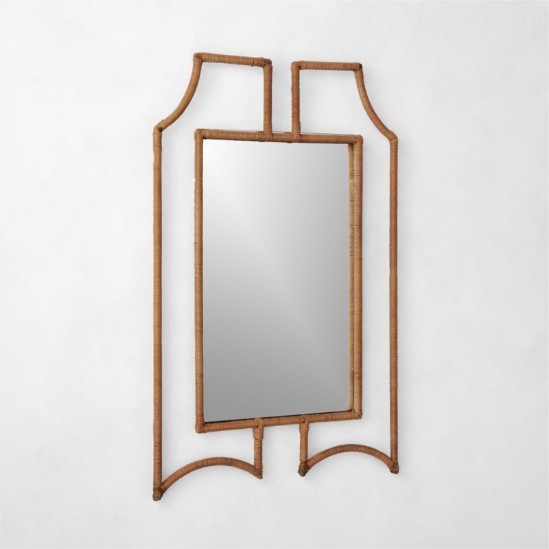 Delacour Rattan Wrapped Wall Mirror 24"x36" - Image 1