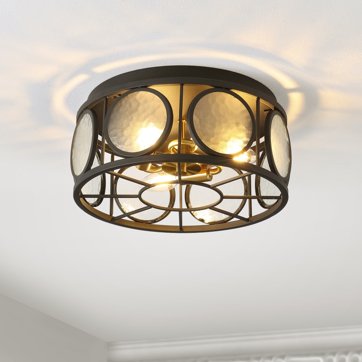 Ander 3Lt 13" Flush Mount - Black - Safavieh - Image 7