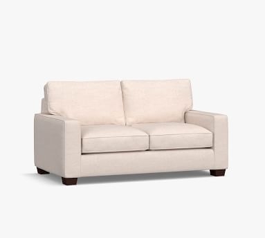 PB Comfort Square Arm Upholstered Sofa 77", Box Edge Down Blend Wrapped Cushions, Performance Heathered Basketweave Platinum - Image 4