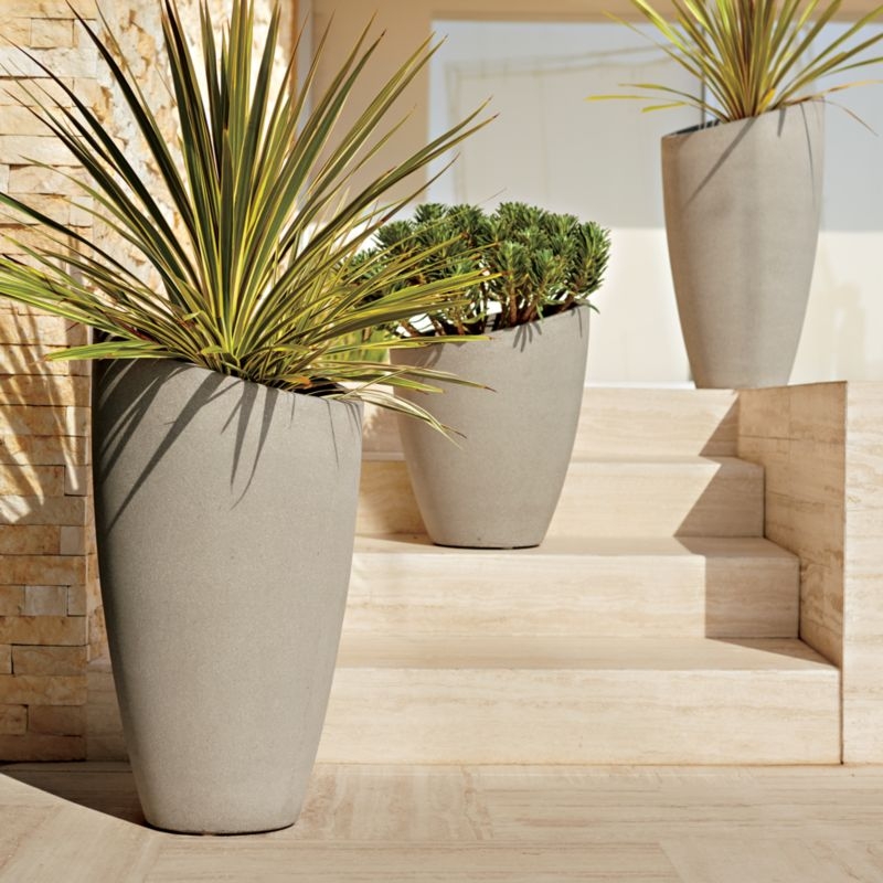 Slant Light Grey Tall Indoor/Outdoor Planter - Image 3