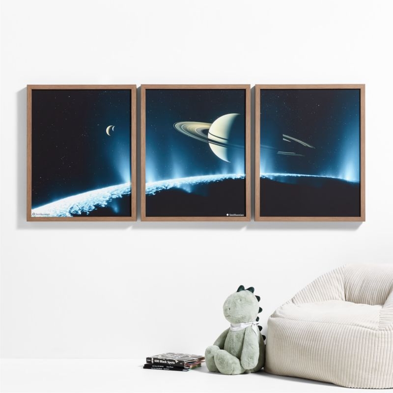 Smithsonian 3-Piece Saturn and Moons Framed Wall Art Print - Image 1