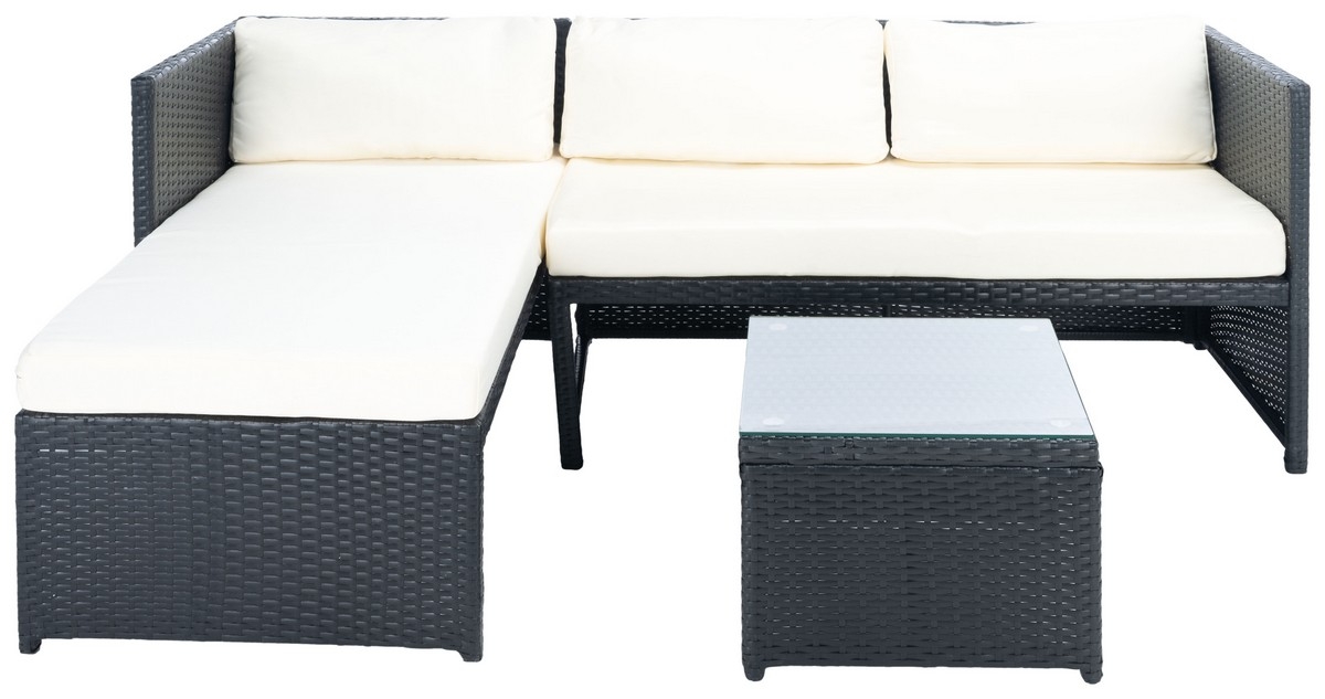 Bronson 3 Pc Sofa Set - Black/Beige - Safavieh - Image 0